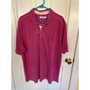 TOMMY‎ BAHAMA Paradiso Cove Magenta Polo Golf Tencel Size XXL